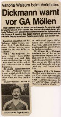 1990-Zeitung-Trainer Erwin Dickmann-GA M&ouml;llen-Viktoria-