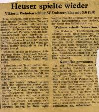 Zeitung-1964-RP-Artikel-Viktoria-SV Duissern-Torwart-Victor Heuser